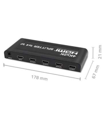 Qoltec 51798 Active HDMI Splitter 4 x HDMI 4K x 2K 3.4Gb/s