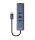 Savio AK-57 USB-C - 3 x USB-A HUB with RJ-45 Gigabit Ethernet adapter, 5000 Mbit/s, grey