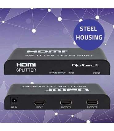 Qoltec 51797 Active HDMI Splitter 2 x HDMI 4K x 2K 6Gb/s 60Hz