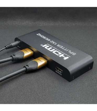 Qoltec 51797 Active HDMI Splitter 2 x HDMI 4K x 2K 6Gb/s 60Hz