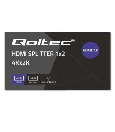 Qoltec 51797 Active HDMI Splitter 2 x HDMI 4K x 2K 6Gb/s 60Hz