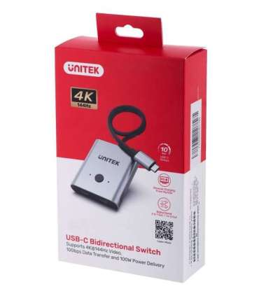 Unitek two-way Signal Switch USB-C, 2 in 1 out 4K