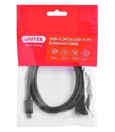 Cable adapter Unitek (C476BK-1M) USB-C (M) - USB-A (F) 10Gbps 60 W