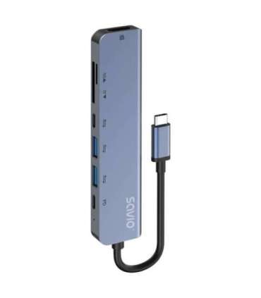 Savio AK-82 interface hub USB Type-C 5000 Mbit/s Black