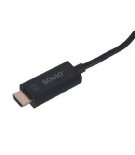 Savio CL-56 video cable adapter 1.5 m DisplayPort HDMI Type A (Standard) Black