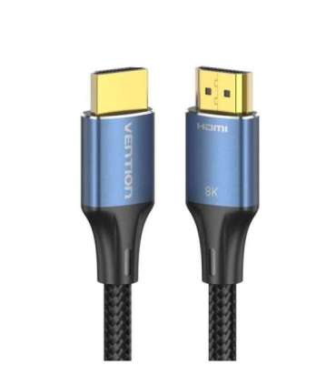 Vention Cotton Braided HDMI-A Male to Male HD Cable 8K 3M Blue Aluminum Alloy Type