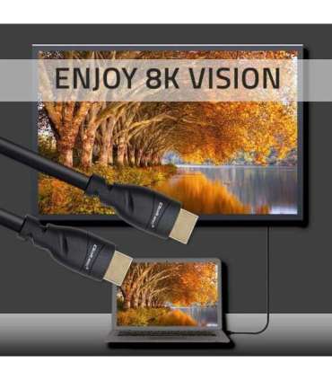 Qoltec 50353 HDMI v2.1 Cable Ultra high speed 8K 60Hz 26AWG GOLD 5m