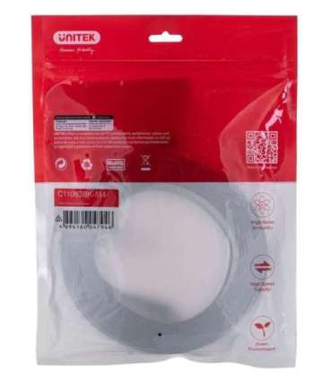 UNITEK 2.0 4K60HZ FLAT 5M C11063BK-5M - Kabel - Digital/Display/Video HDMI cable 5 m HDMI Type A (Standard) Black