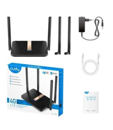 Cudy LT500D wireless router Fast Ethernet Dual-band (2.4 GHz / 5 GHz) 4G Black