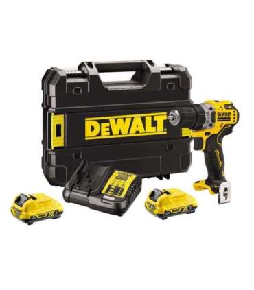 DEWALT DCD701D2-QW Cordless Drill 2x 12V 2Ah XR TSTAK Black, Yellow