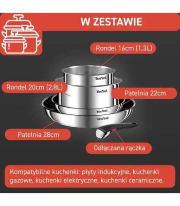 Zestaw garnków TEFAL Ingenio Emotion L897S574 5 ele