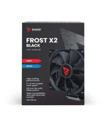 Savio SAVGCOFROSTBLACKX2 Computer case Heatsink/Radiator 12 cm Black 1 pc(s)