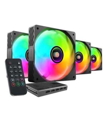 Mars Gaming MFSI4KIT computer cooling system Computer case Fan 12 cm Black