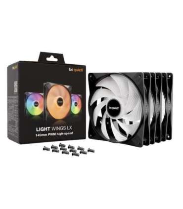 be quiet! LIGHT WINGS LX 140mm PWM High Speed 3-Pack Black Computer case Fan 14 cm 3 pc(s)