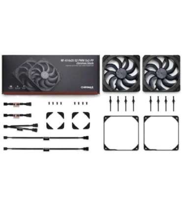 Noctua 140mm NF-A14x25 G2 PWM Sx2 PP chromax.black edition - dual fan set