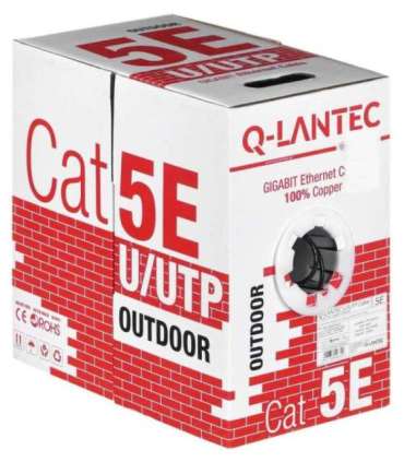 Q-LANTEC KIU5OUTS305Q networking cable 305 m Cat5e U/UTP (UTP) Black