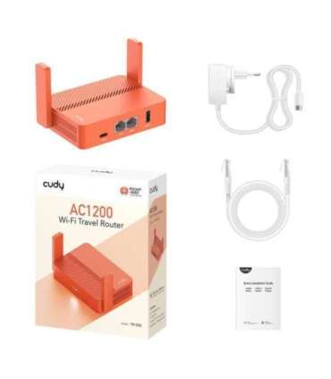 Cudy AC1200 wireless router Fast Ethernet Orange