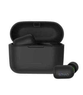 Savio TWS-09 IPX5 headphones/headset Wireless In-ear Music Bluetooth Black