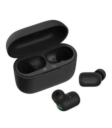 Savio TWS-09 IPX5 headphones/headset Wireless In-ear Music Bluetooth Black