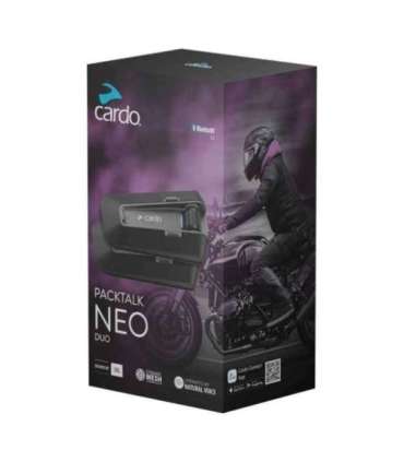 Cardo Packtalk Neo Duo Motorcycle intercom 2 channels 1600 m black