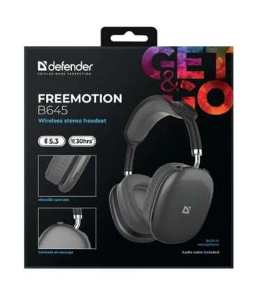 HEADPHONES DEFENDER BLUETOOTH FREEMOTION B645 BLACK