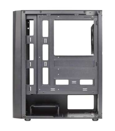 Aerocool DELTABKV1 ATX PC Case RGB Front Full Side Window 12cm Fan Black