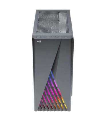 Aerocool DELTABKV1 ATX PC Case RGB Front Full Side Window 12cm Fan Black