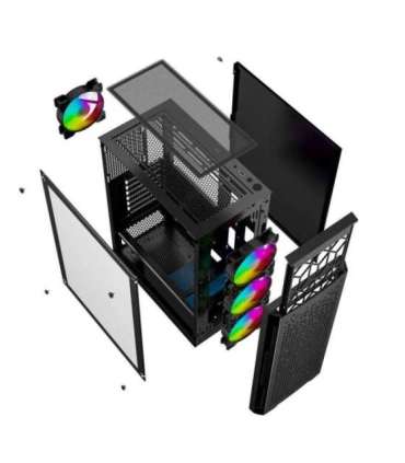 Gembird CCC-FC-400X Gaming ARGB computer case Fornax 400X, black
