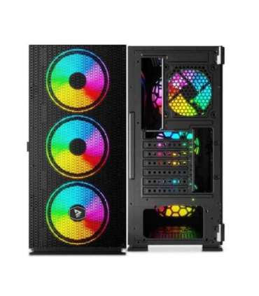 SAVIO PC Case Raptor X1 ARGB Glass/Mesh Black