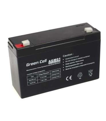 Green Cell AGM Battery 6V 12Ah 12.000 mAh Sealed Lead Acid (VRLA)
