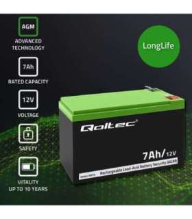 Qoltec 53076 AGM battery 12V 7Ah Security