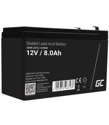 Green Cell AGM46 industrial rechargeable battery Sealed Lead Acid (VRLA) 8000 mAh 12 V