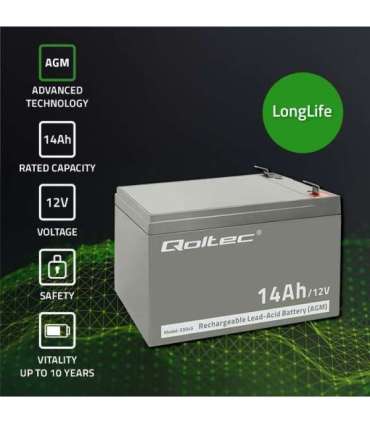 Qoltec 53045 AGM battery 12V 14Ah