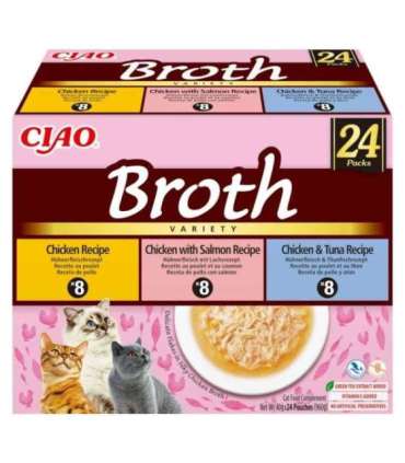 INABA CAT CIAO BROTH CHICKEN,FISH 24x40g