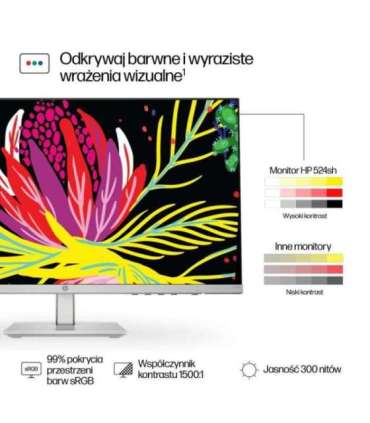 HP 23.8-inch Series 5 FHD monitor with height adjustment - 524sh