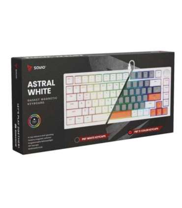 Savio ASTRAL WHITE JADE 3 COLOURS keyboard Gaming USB QWERTY US International