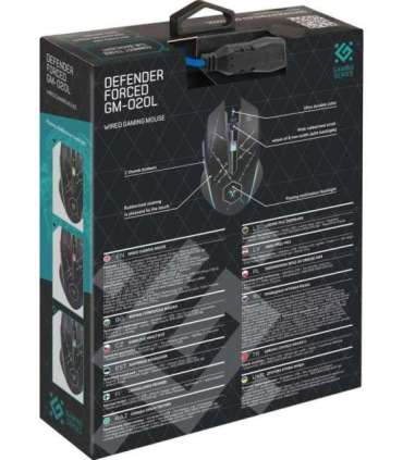 Defender Forced GM-020L mouse Gaming Ambidextrous USB Type-A Optical 3200 DPI