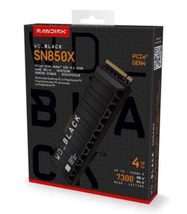 Western Digital WD_BLACK™ SN850X NVMe™ SSD POWERED BY SANDISK 4 TB, [With Heatsink]