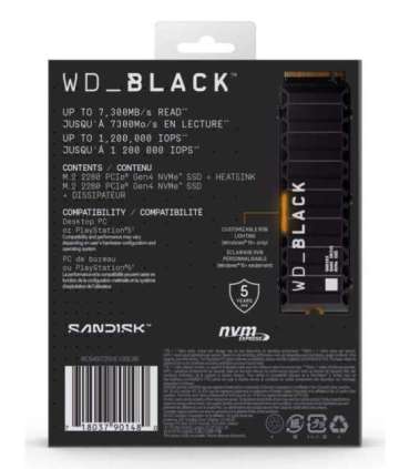 Western Digital WD_BLACK™ SN850X NVMe™ SSD POWERED BY SANDISK 4 TB, [With Heatsink]