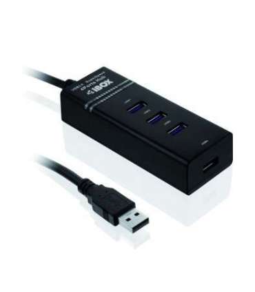 iBox IUH3FB interface hub 5000 Mbit/s Black