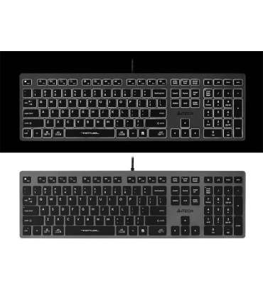 A4Tech FSTYLER FX60H (White Backlit) keyboard USB QWERTY Black, Grey