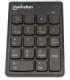 Manhattan Numeric Keypad, Wireless (2.4GHz), USB-A Micro Receiver, 18 Full Size Keys, Black, Membrane Key Switches, Auto