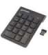 Manhattan Numeric Keypad, Wireless (2.4GHz), USB-A Micro Receiver, 18 Full Size Keys, Black, Membrane Key Switches, Auto