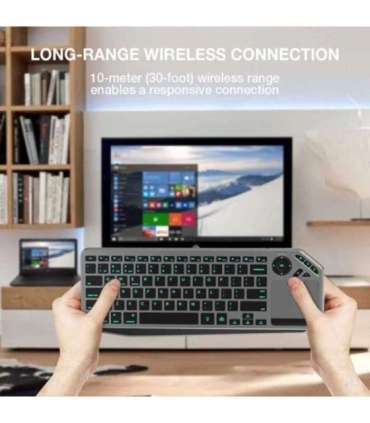 Techly ICTB9801TB keyboard Universal RF Wireless + Bluetooth QWERTY US English Black