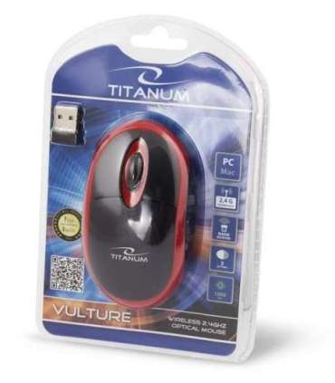 Titanum TM116E Wireless 3D mouse 2.4GHZ Black / Red