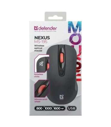 MOUSE DEFENDER NEXUS MS-195 RF SILENT BLACK