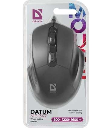 Defender DATUM MB-347 Optical Mouse Black 1600dpi 4P