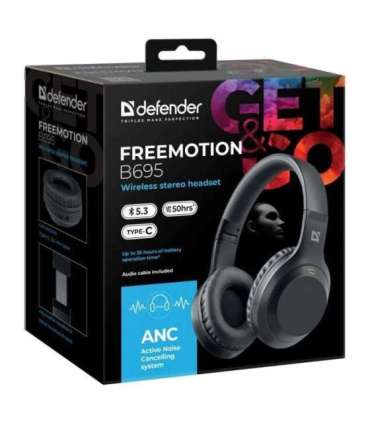 HEADPHONES DEFENDER BLUETOOTH FREEMOTION B695 ANC BALCK