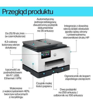 HP OfficeJet Pro 9130b Wireless All-in-One Color Printer, Two-sided printing Copier, Scanner