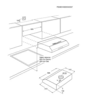 Electrolux LFU216X cooker hood 272 m³/h Wall-mounted Stainless steel